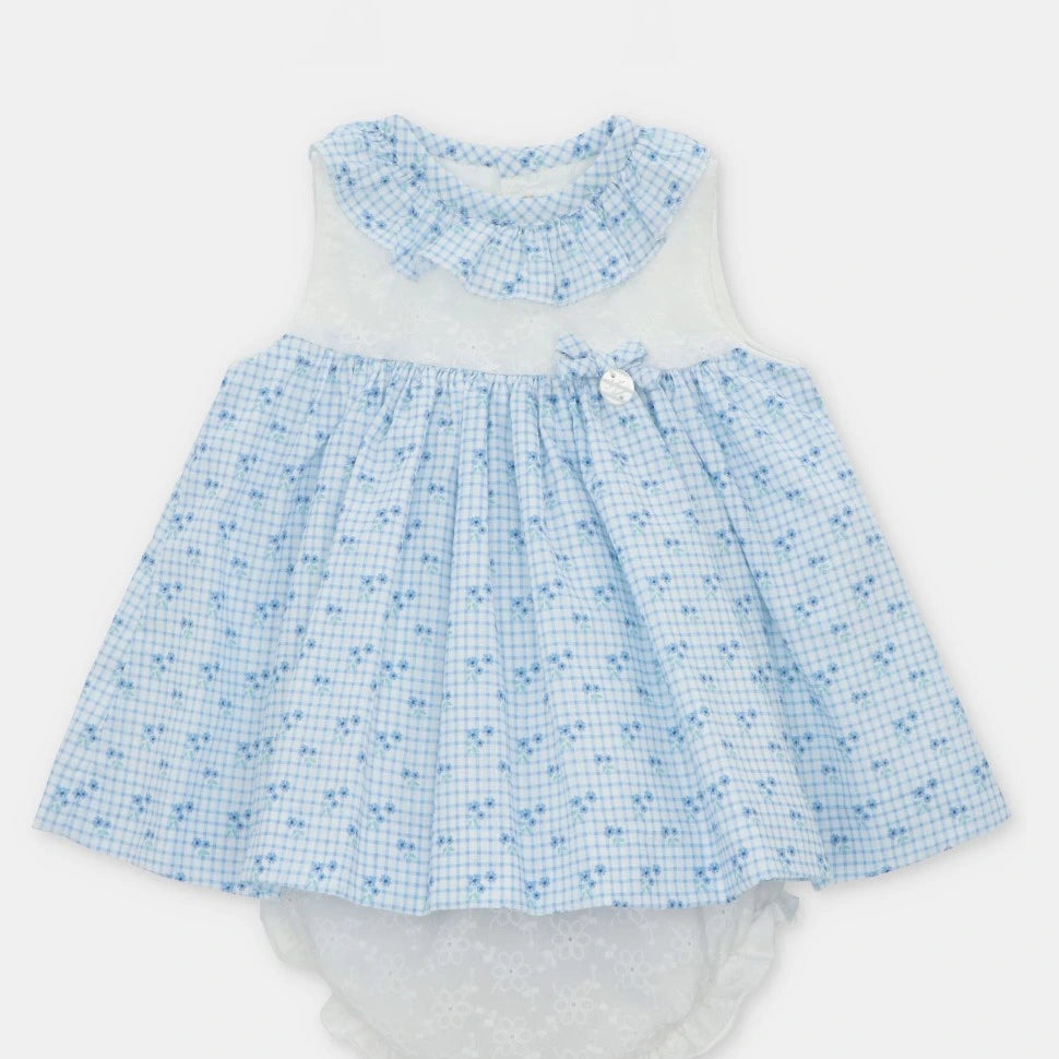 Blue floral print dress set by martin aranda front aspect