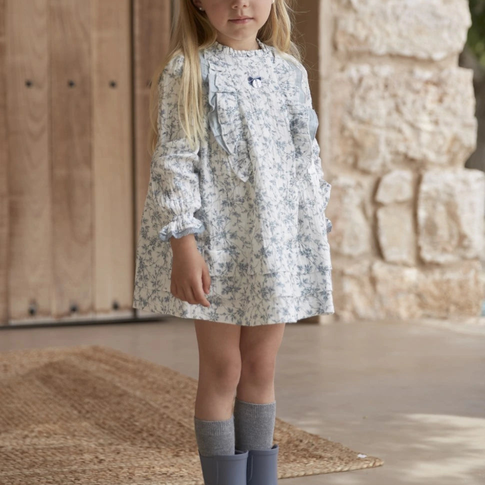 "Belle" Floral Print Dress from tors childrens wear aw23 collection by spanish brand martin aranda