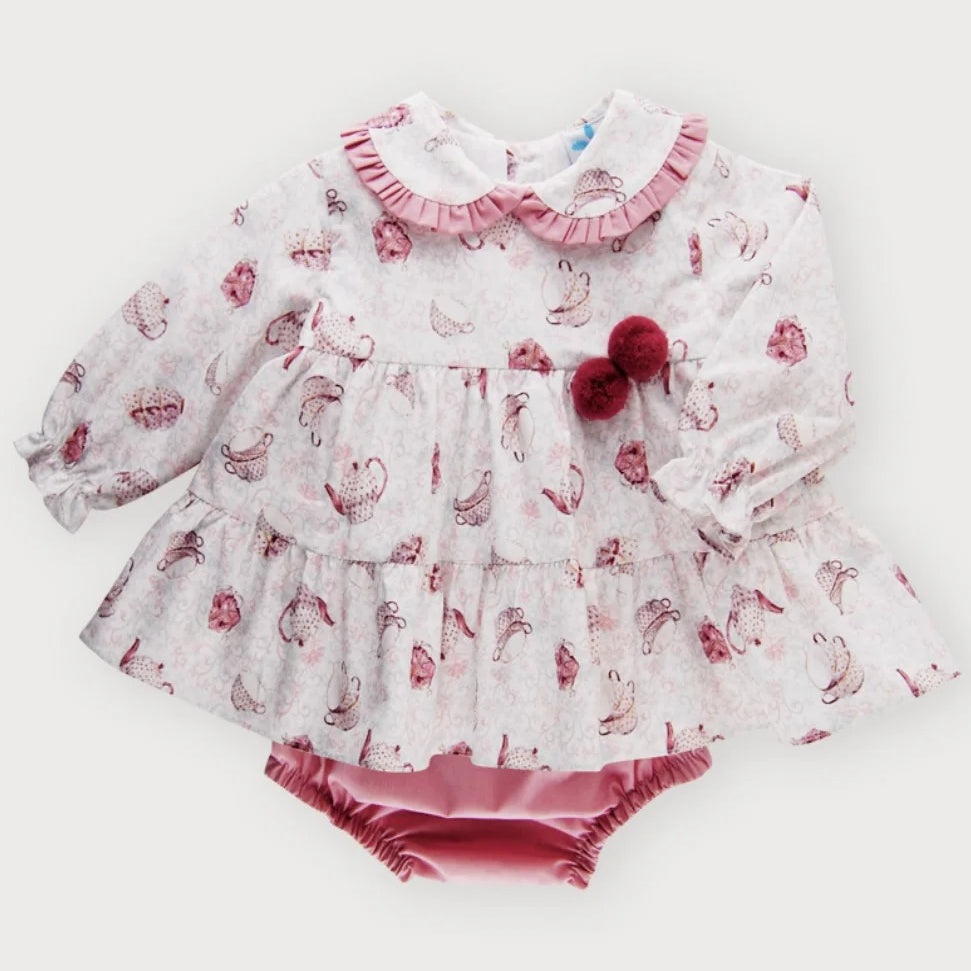 sardon girls tea pot print dress and bloomers