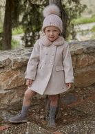 "Arabella" Faux Fur Collared Coat from tors childrens wear aw23 collection by spanish brand martin aranda