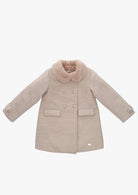 "Arabella" Faux Fur Collared Coat from tors childrens wear aw23 collection by spanish brand martin aranda