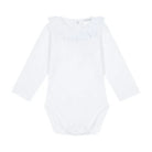 deolinda white lace baby bodysuit with long sleeves