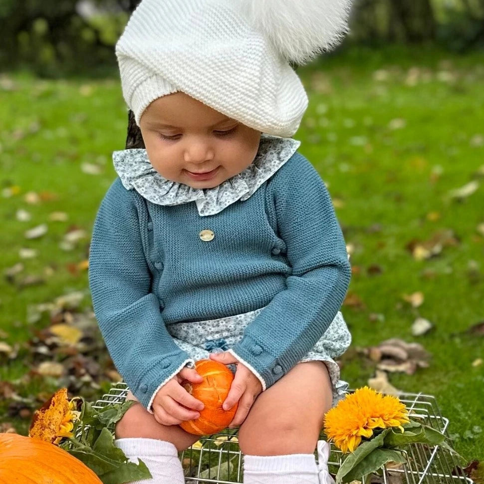 martin aranda ivory faux fur beret