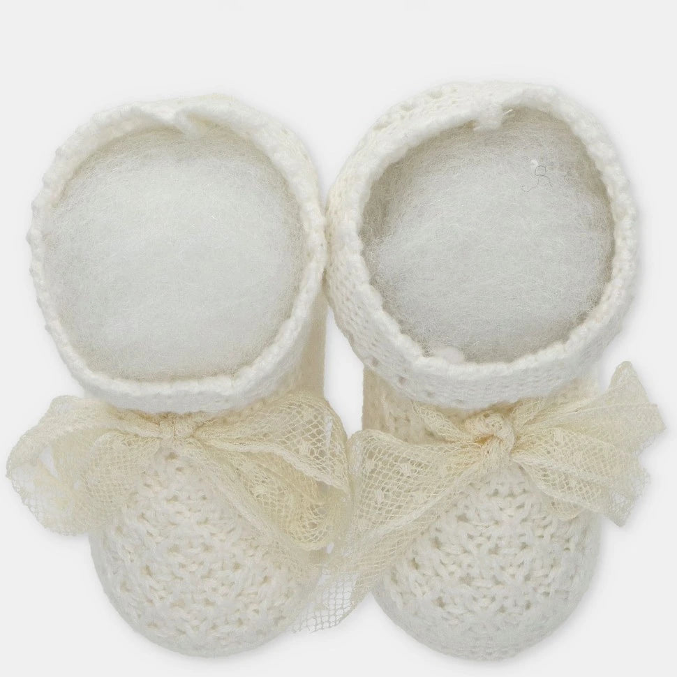 martin aranda lace knitted booties