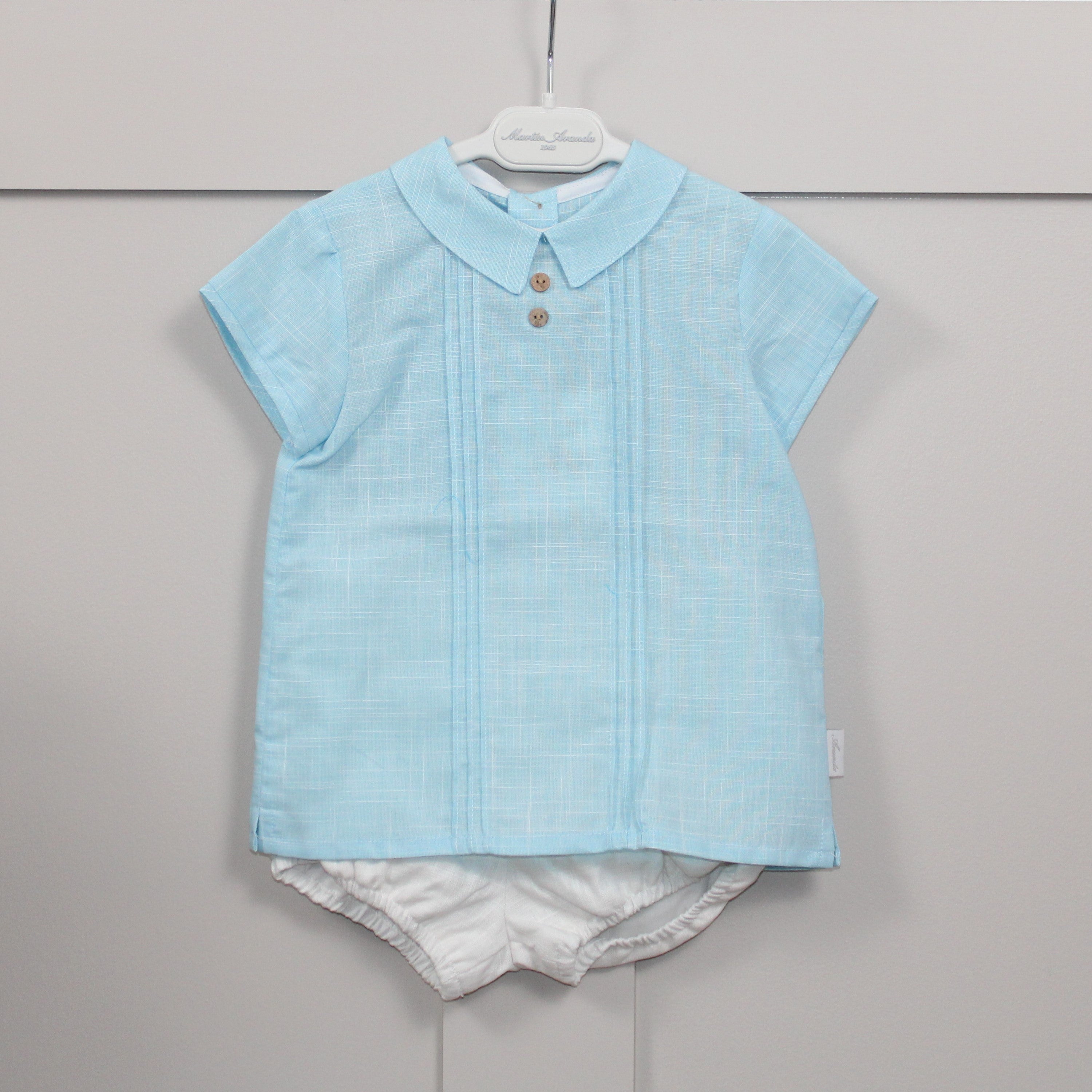 martin aranda boys sky shirt and shorts set