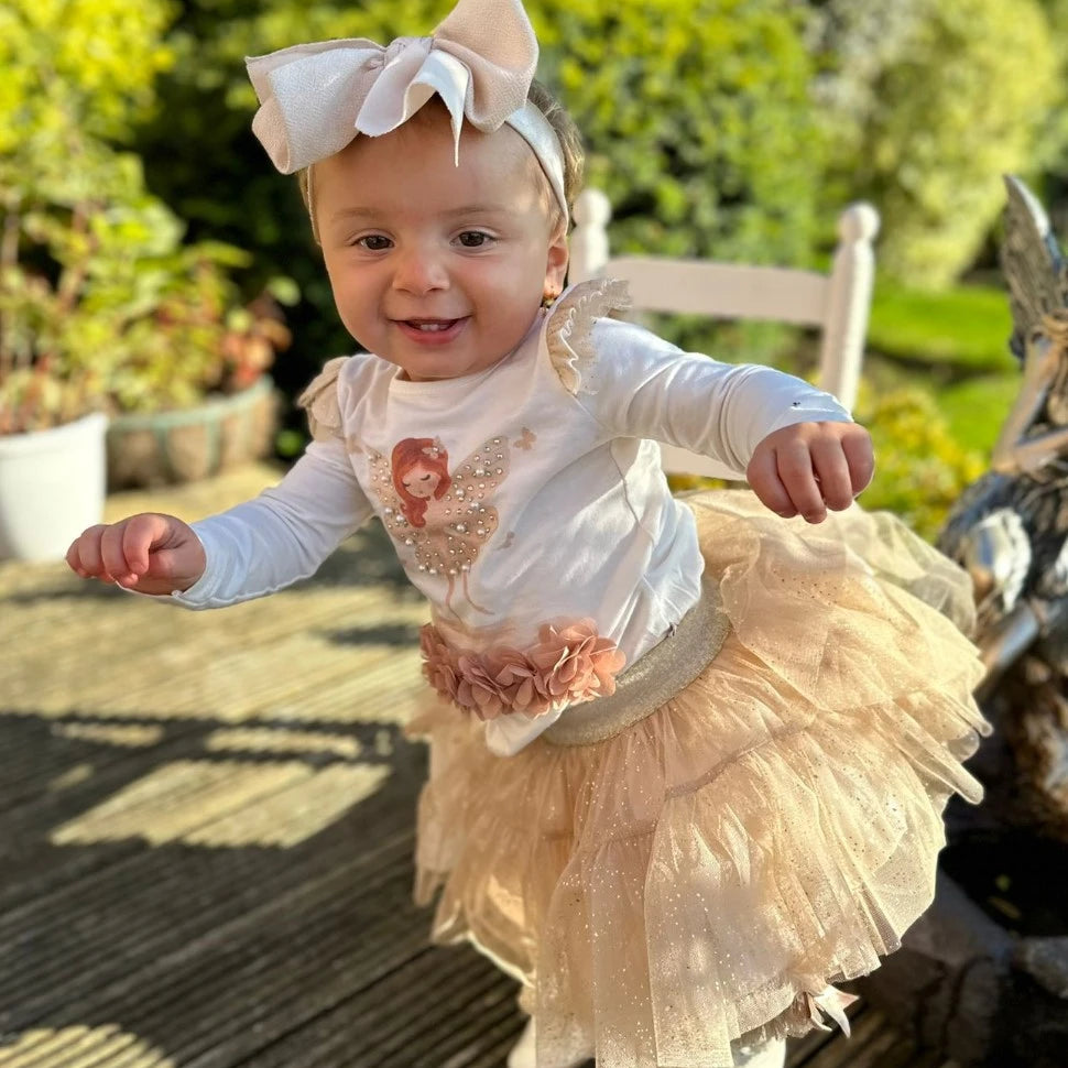 caramelo kids Mink Tulle Fairy Sparkle Skirt Set available at tors childrens wear