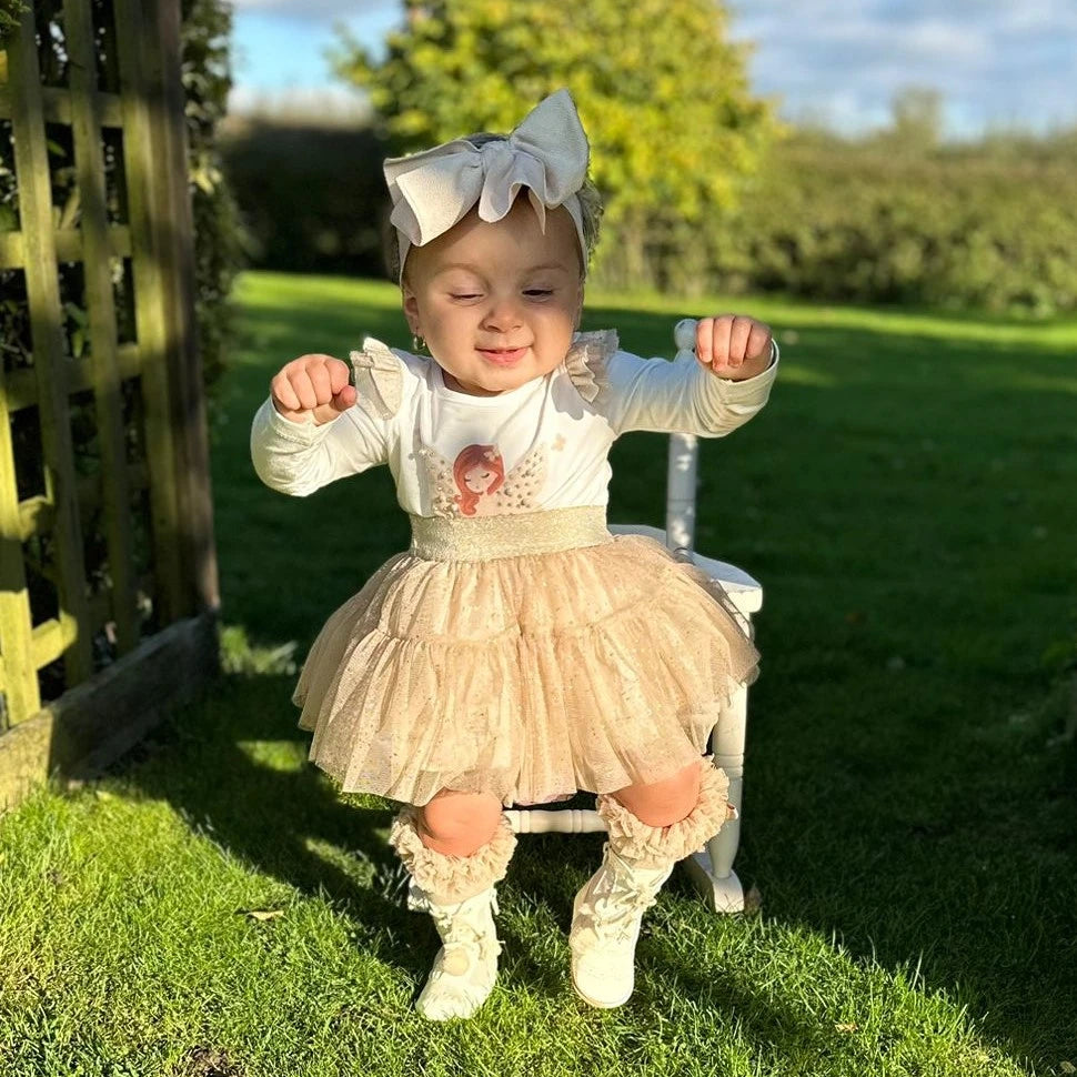 caramelo kids Mink Tulle Fairy Sparkle Skirt Set at tors childrens wear