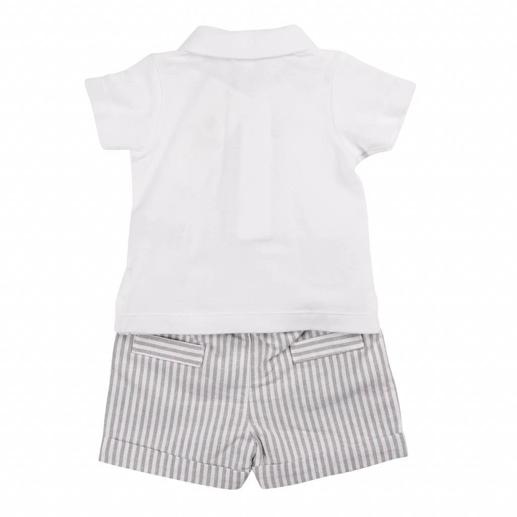 boys beige striped mintini set