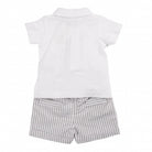 boys beige striped mintini set