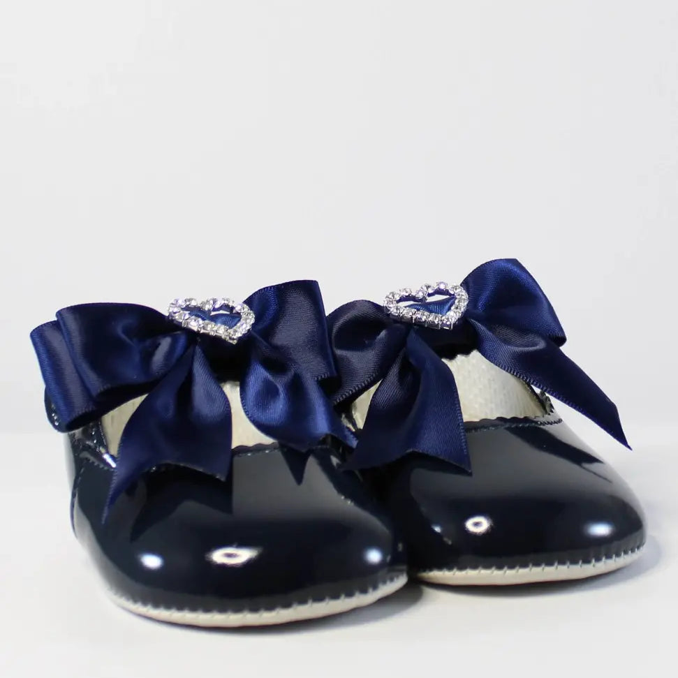 navy patent diamante bow baypods from tors childrens wear