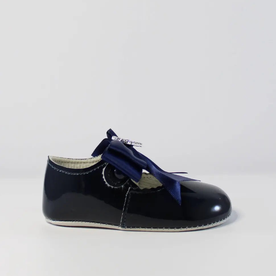 navy diamante bowed baypods at tors childrens wear