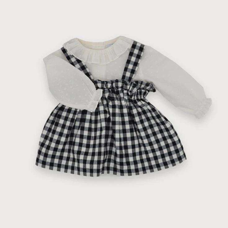 plumeti blouse and check dress set