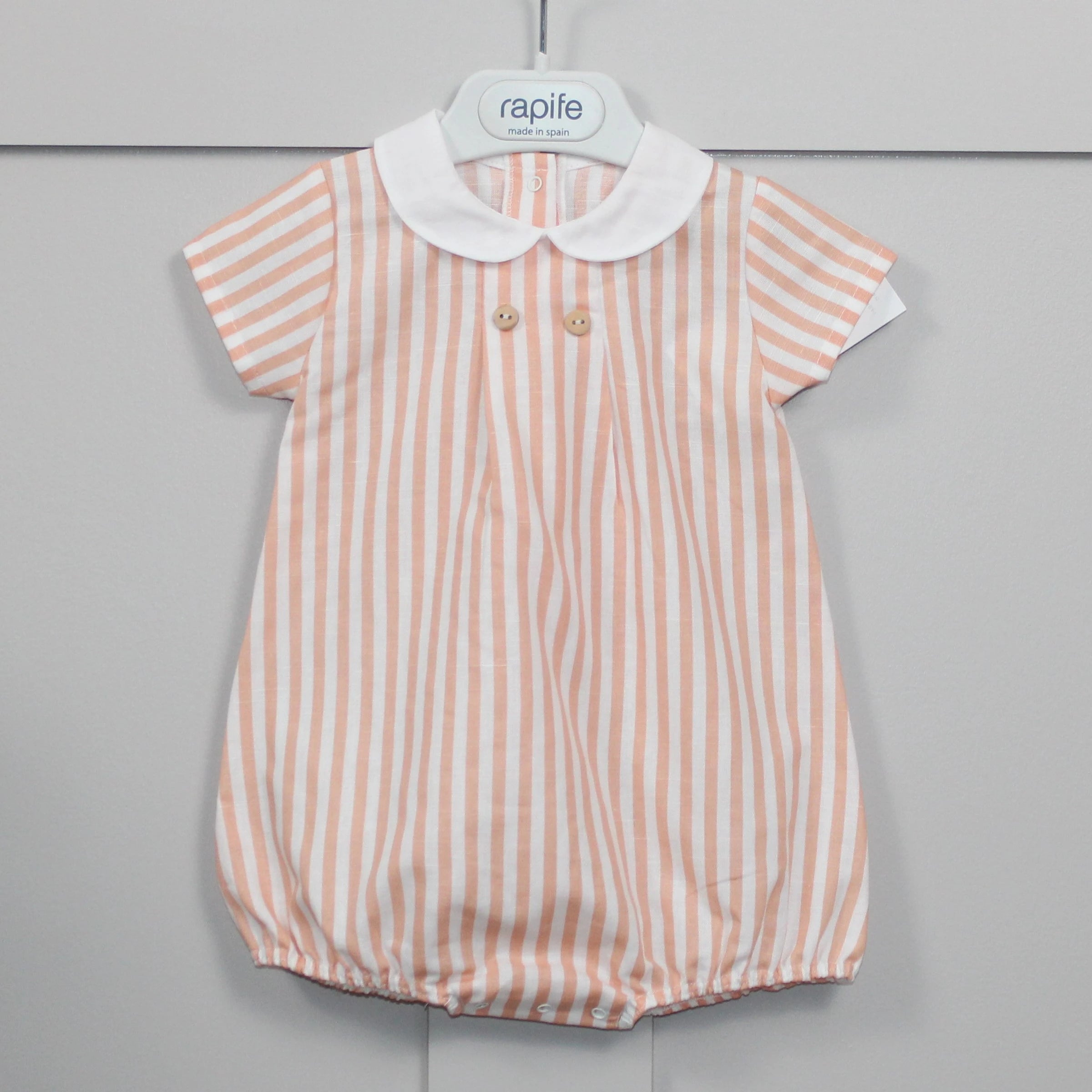 Rapife Orange Stripe Collared Romper