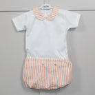 rapife Orange striped bodysuit and shorts set