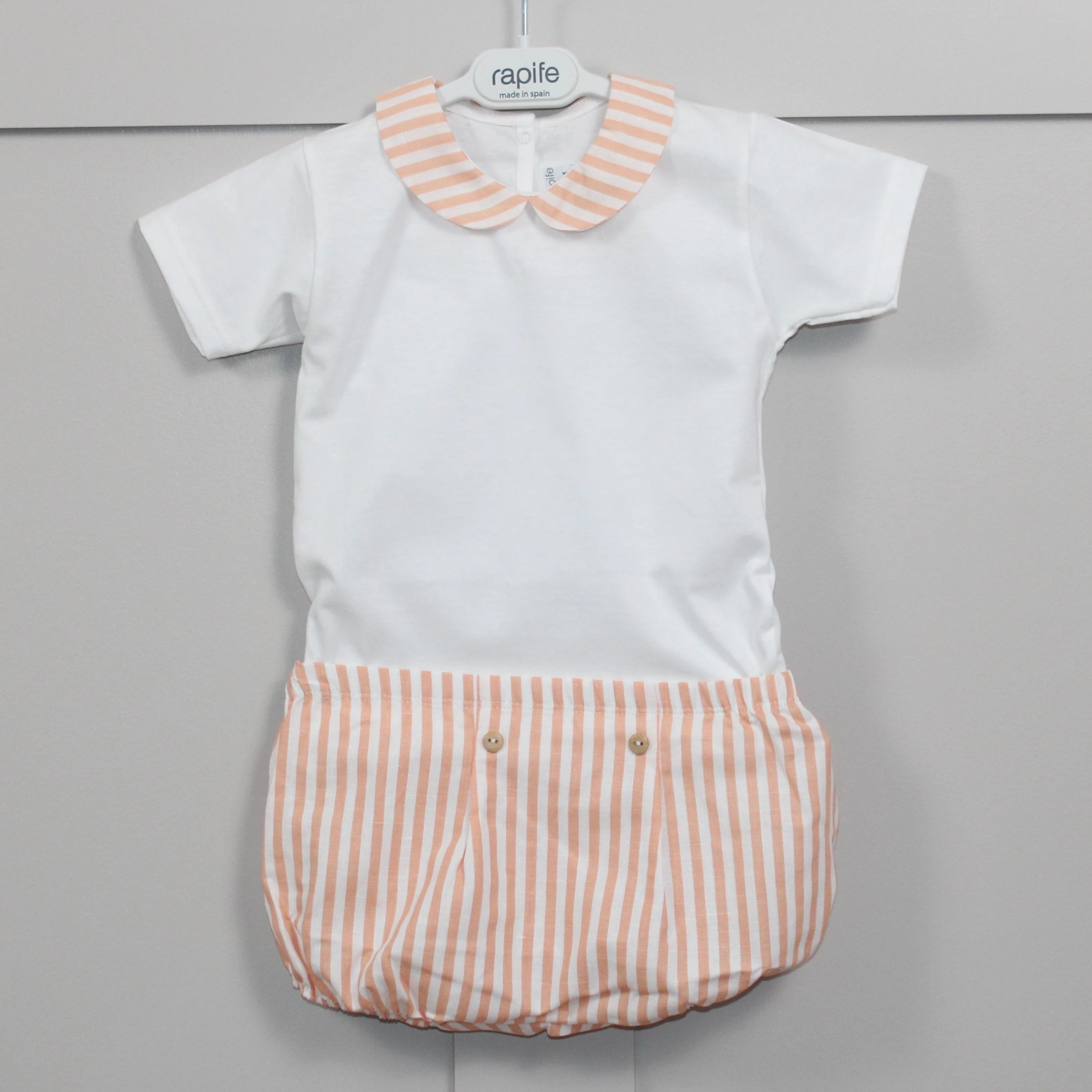 rapife Orange striped bodysuit and shorts set