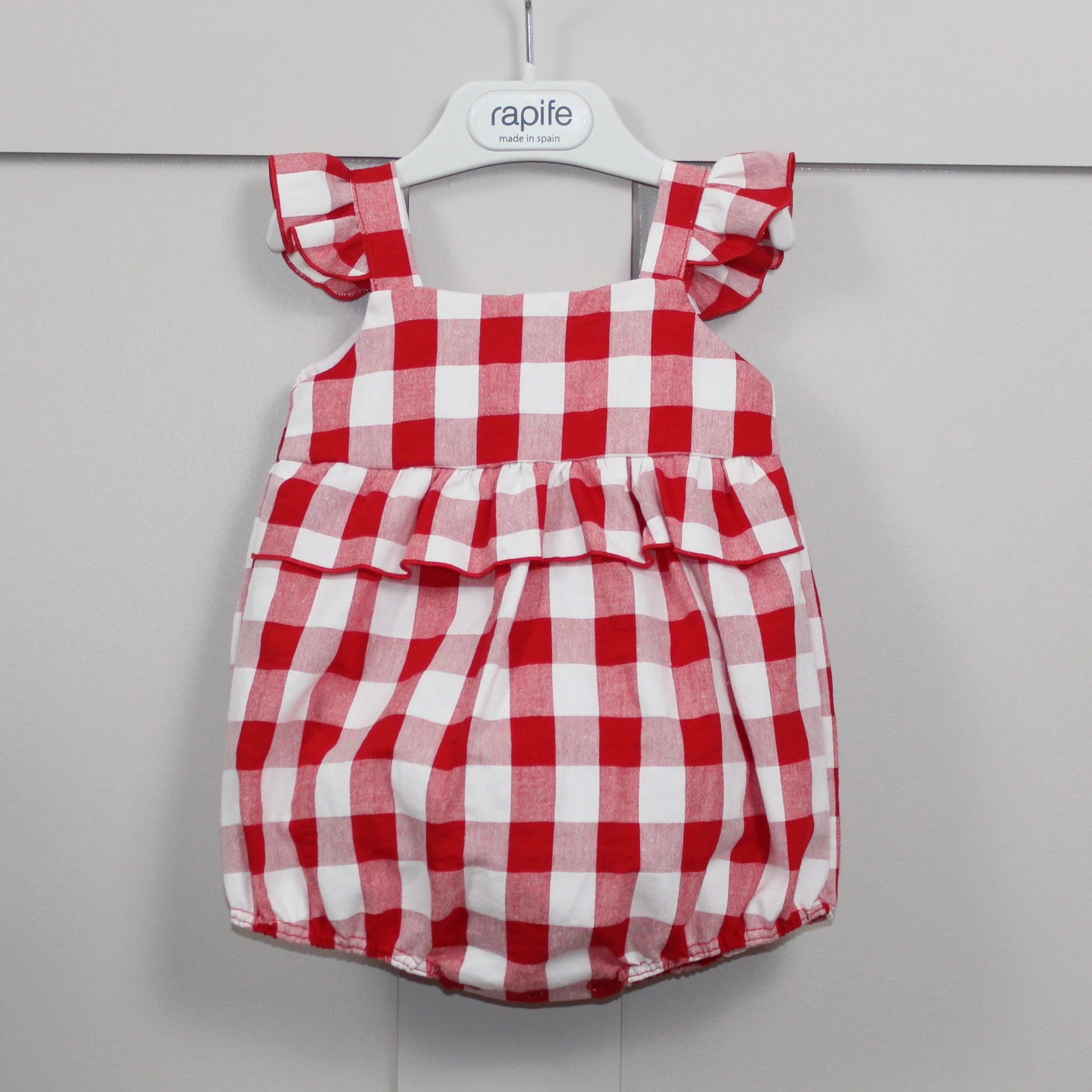 rapife Red check girls romper