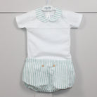 rapife mint striped bodysuit and shorts set