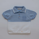 boys sky and white polo shirt and shorts by rigola
