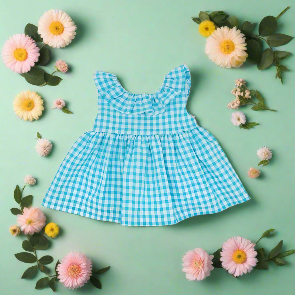 sardon Turquoise Check Dress