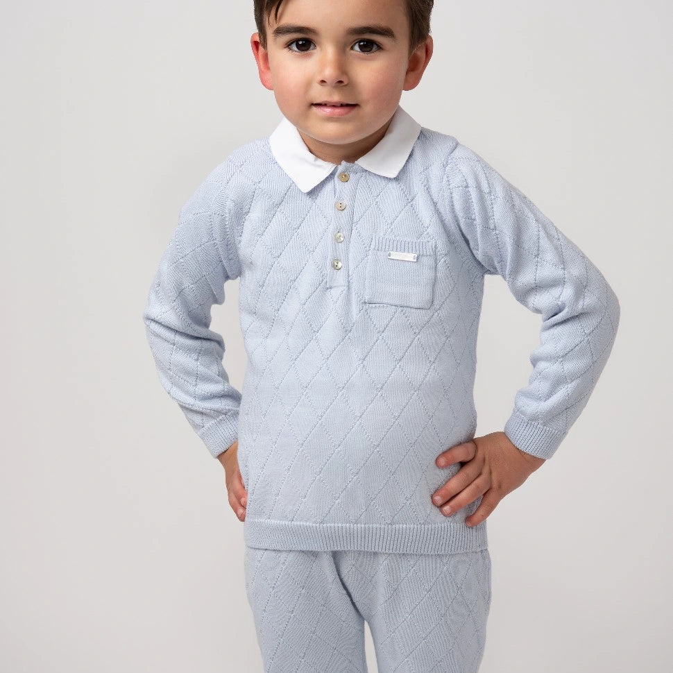 sky diamond kntted two piece set