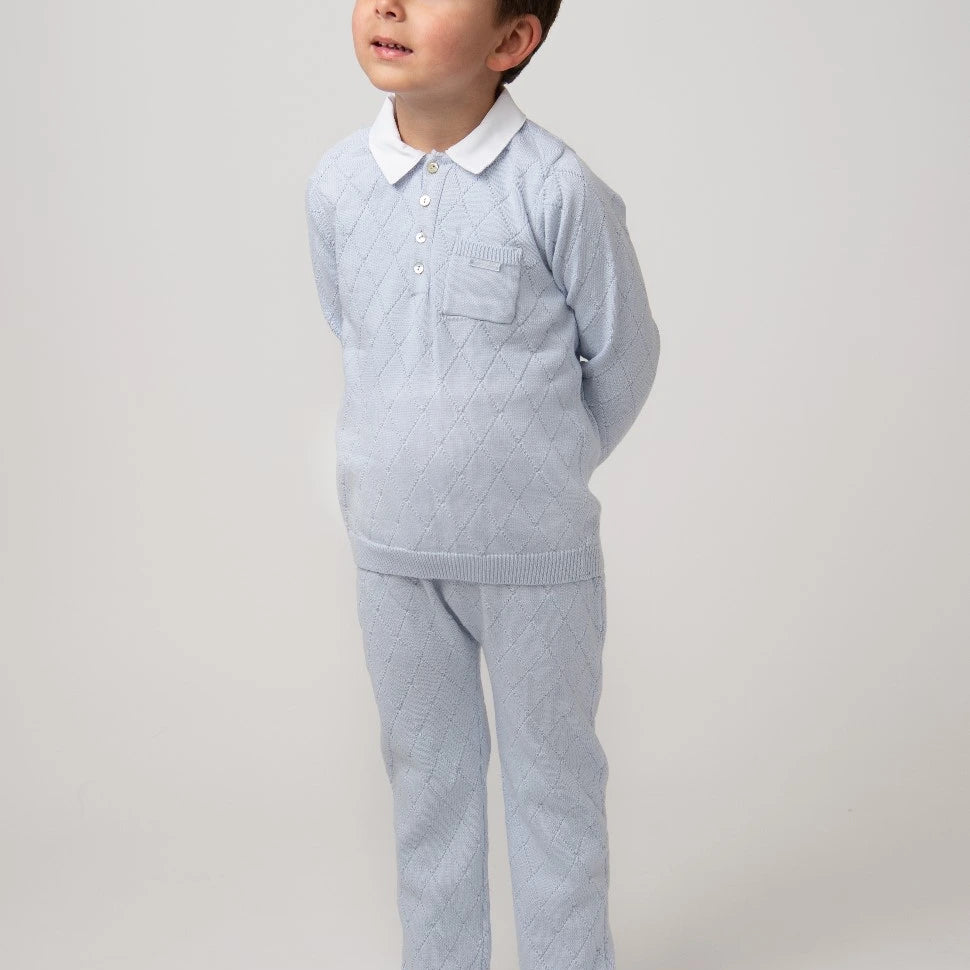sky diamond knitted two piece set by caramelo kids