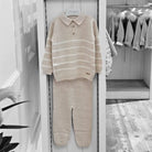 beige boys lounge set by martin aranda