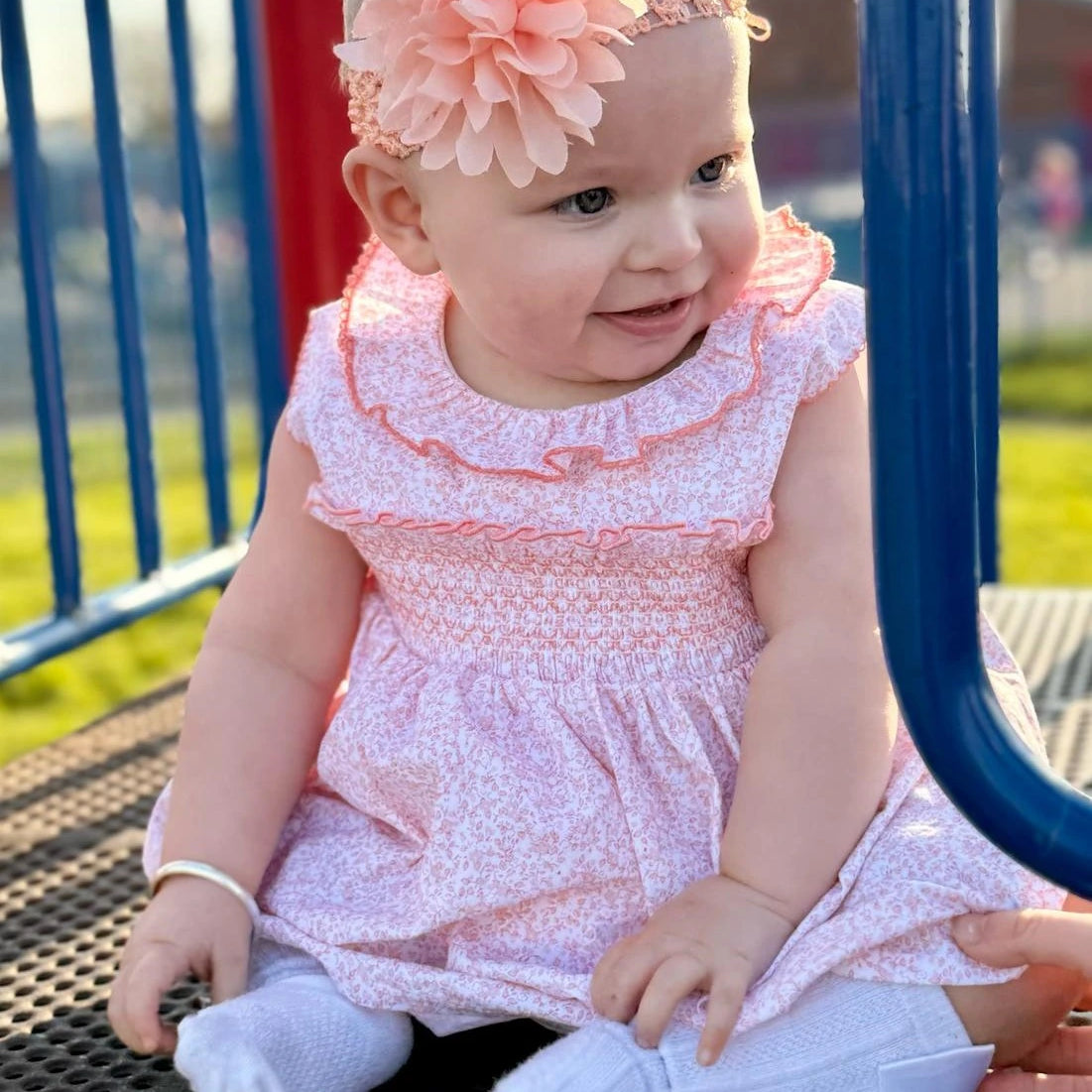 peach baby summer dress by sardon