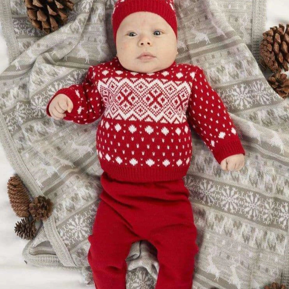 Red FairIsle 3 Piece knit Set by dandelion