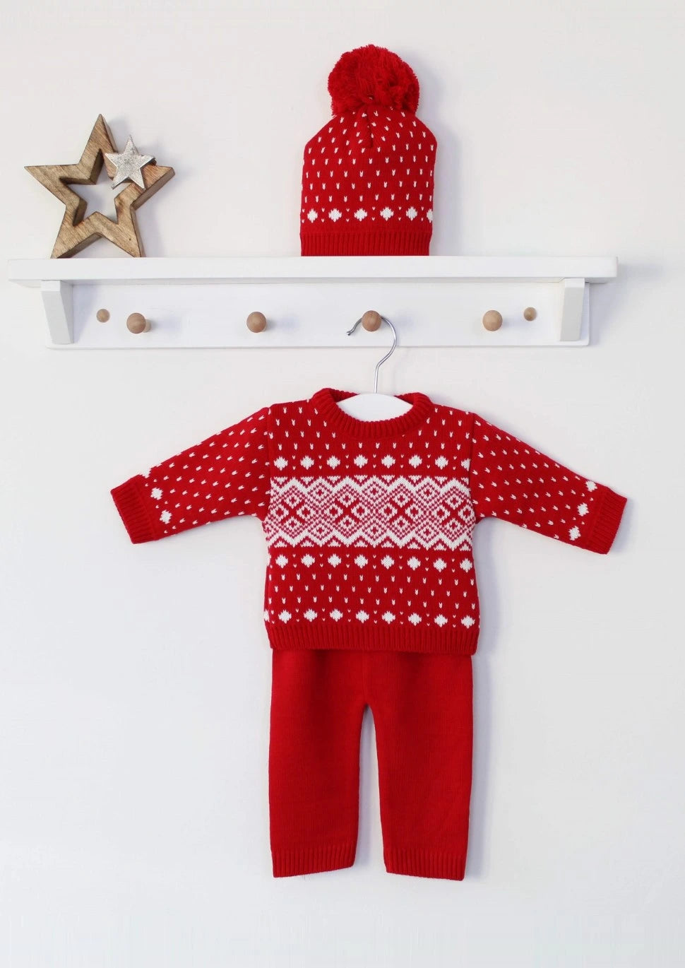 Red FairIsle 3 Piece knit Set by dandelion at tors childrens wear