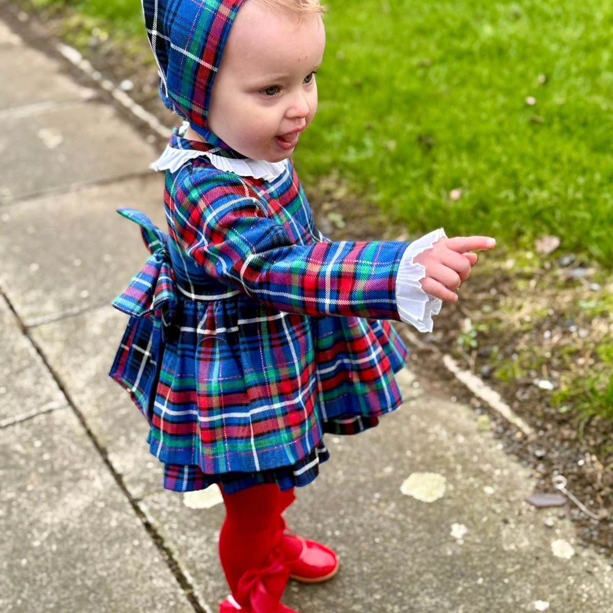 dbb collections red and blue tartan dress set