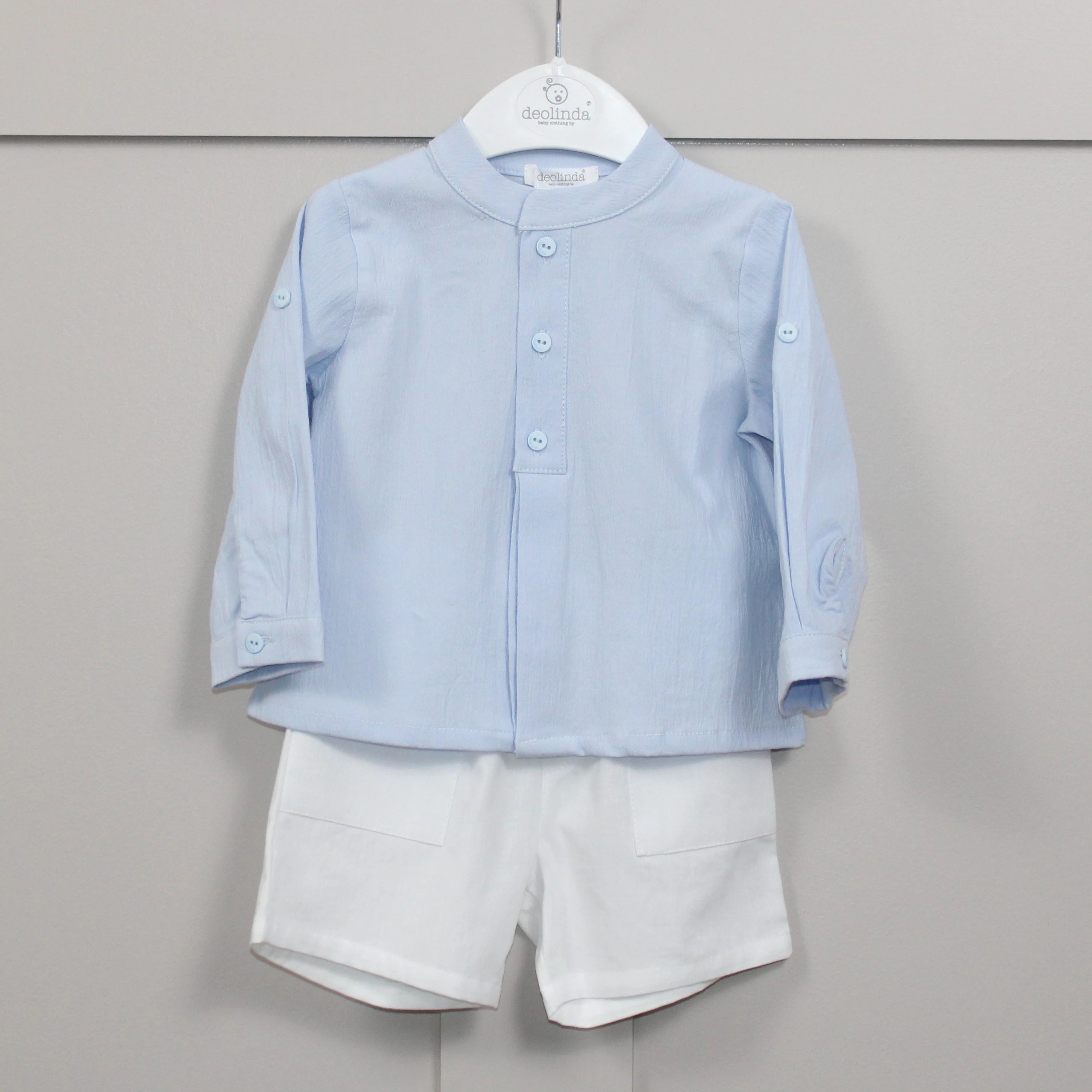 deolinda Sky Grandad Shirt and Shorts