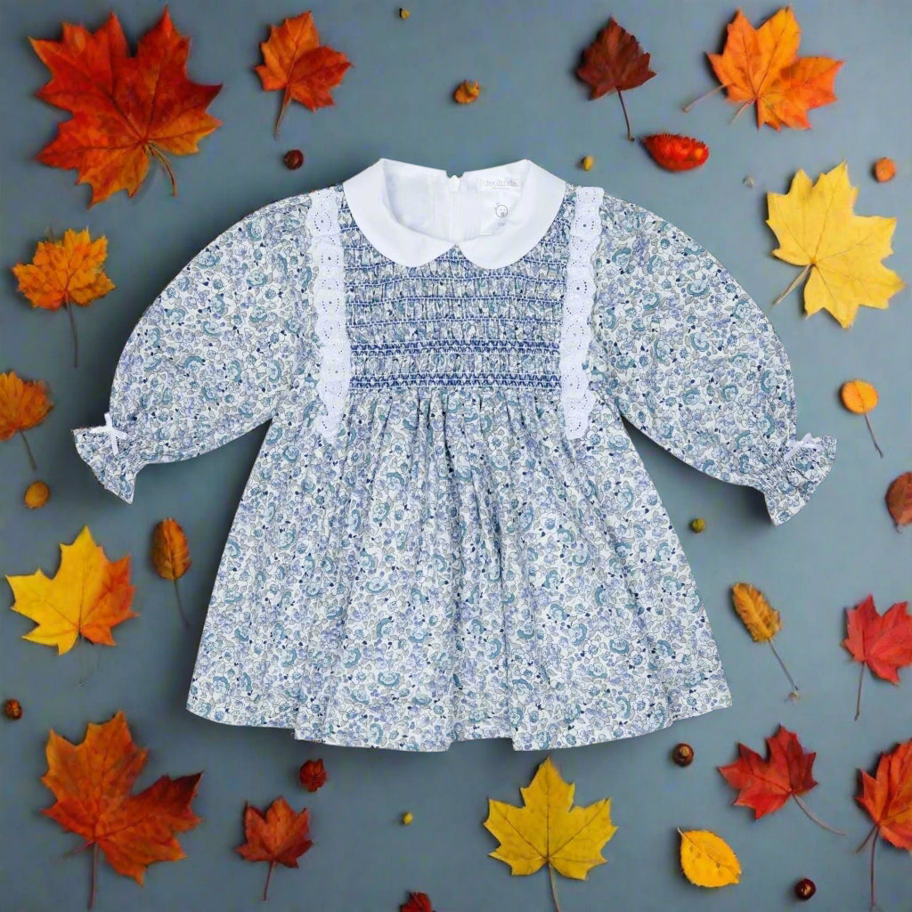 deolinda Navy Noche Floral Print Dress