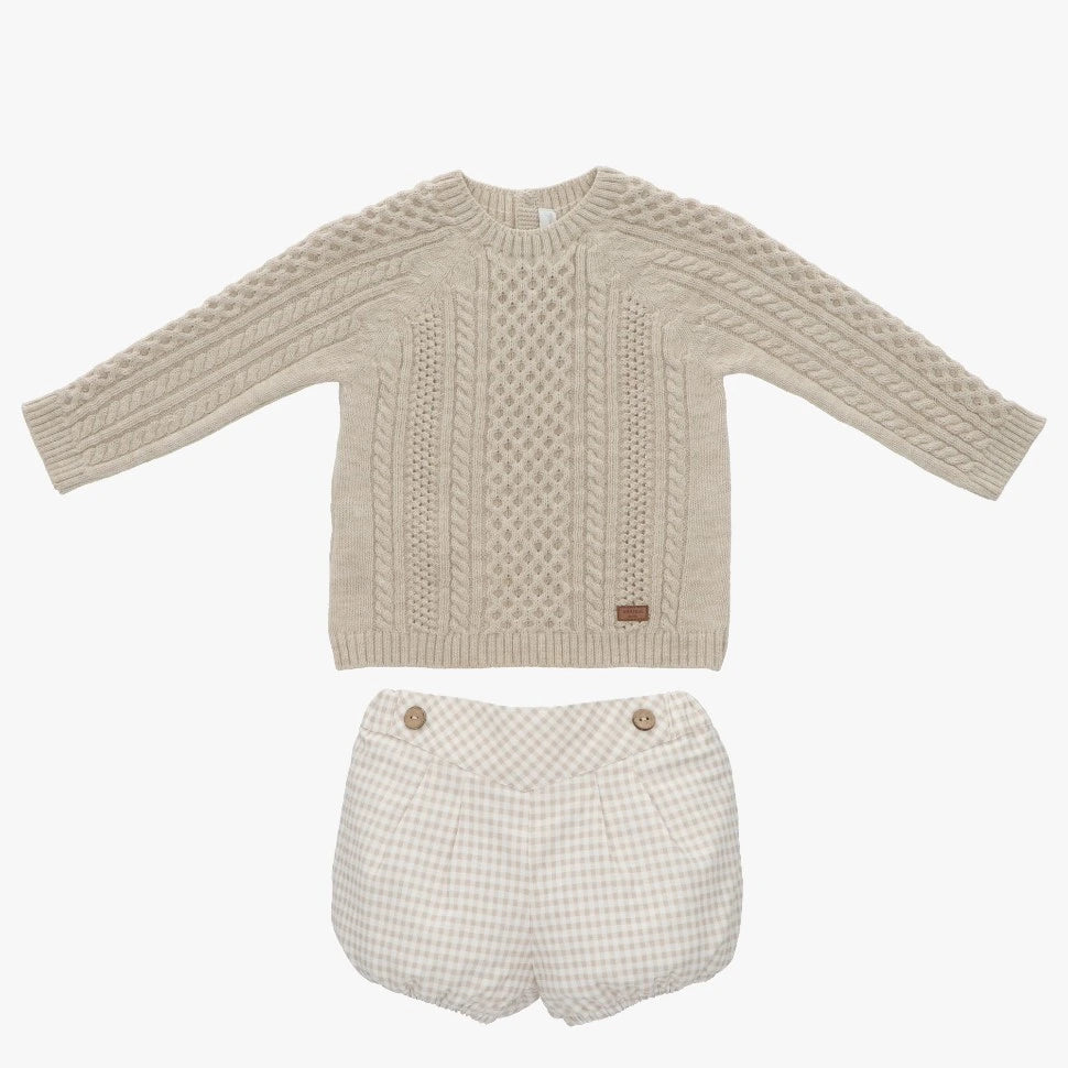 Knitted Jumper and Shorts Set from tors childrens wear aw23 collection by spanish brand martin aranda