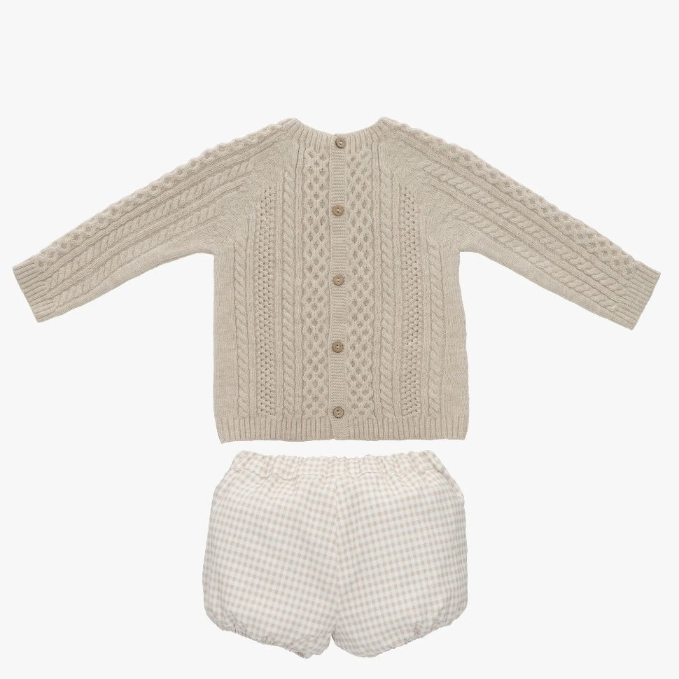 Knitted Jumper and Shorts Set from tors childrens wear aw23 collection by spanish brand martin aranda back