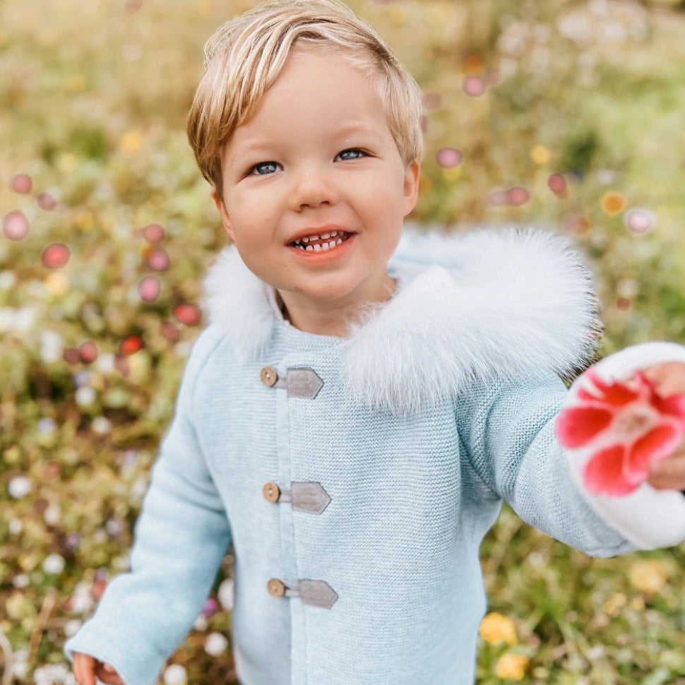 tors childrens wear sky faux fur hooded coat by spanish brand martin aranda