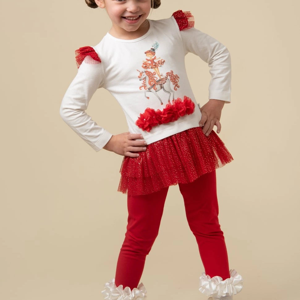 Red Dancer Glitter Legging Set - Tor's Children's Wear
