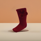 Burgundy Knee High Pom Socks - Tor's Children's Wear