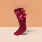 Elegance Burgundy Bow Socks - Tor's Children's Wear