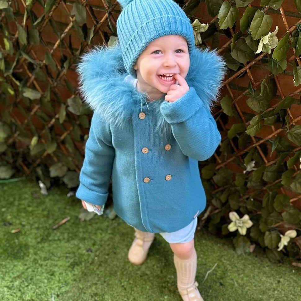 tors childrens wear green martin aranda faux fur hooded coat