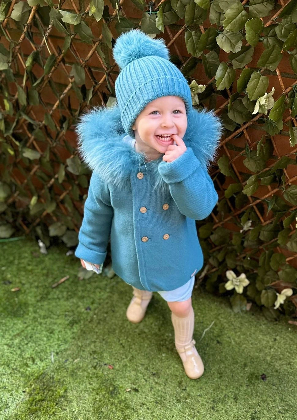 tors childrens wear green martin aranda faux fur hooded coat