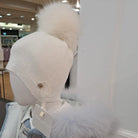 ivory white hat with ties side