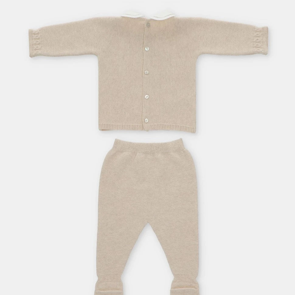 "Mateo" Beige Knit Boys Set by martin aranda 