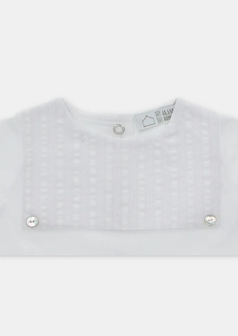 white Bibbed Romper by martin aranda from tors childrens wear