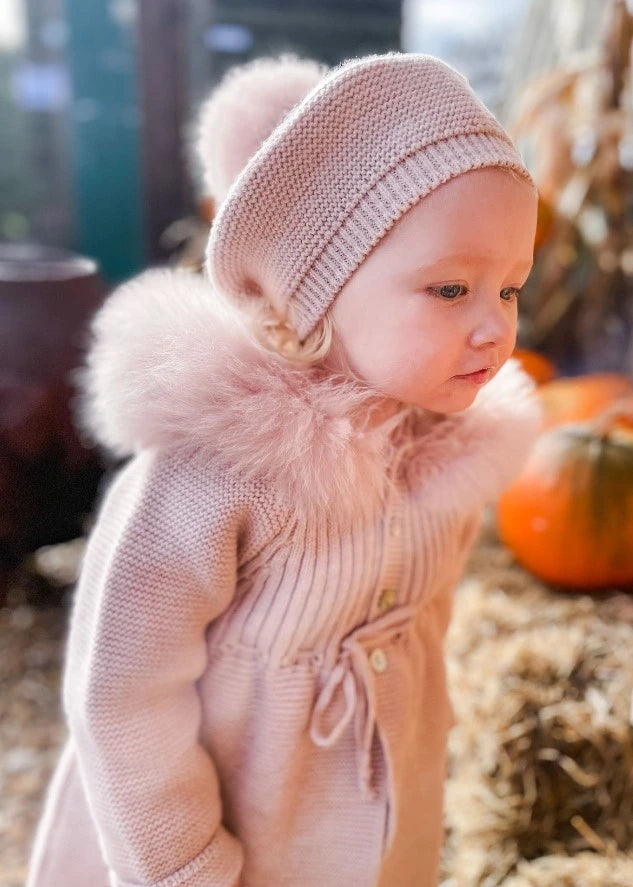 Martin aranda pink single pom beret from tors childrens wear