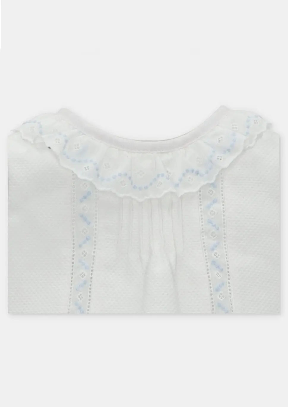 martin aranda unisex white and sky baby romper