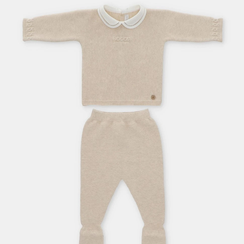 martin aranda "Mateo" Beige Knit Boys Set