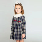 martin aranda navy tartan heather dress