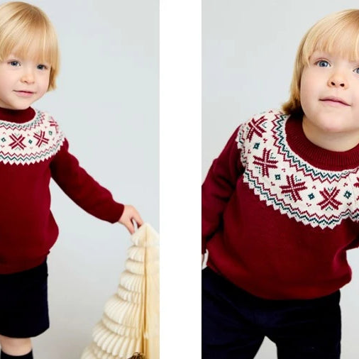 boys red festive jumper by martin aranda