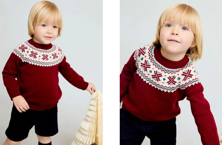 boys red festive jumper by martin aranda