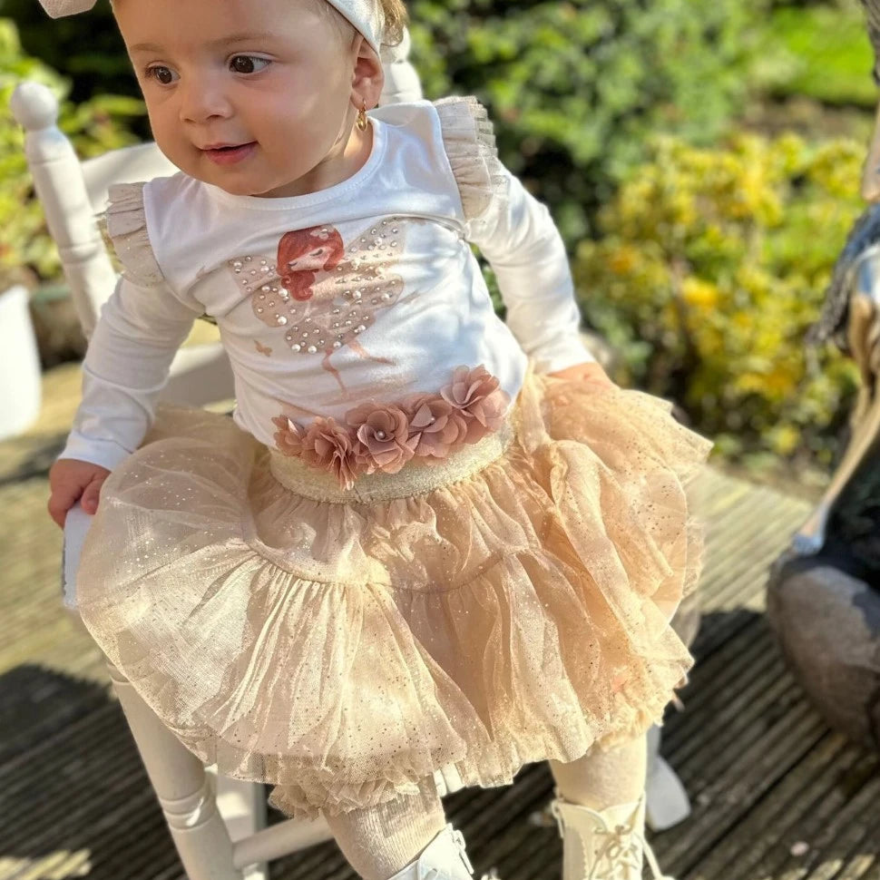 caramelo kids Mink Tulle Fairy Sparkle Skirt Set from tors childrens wear